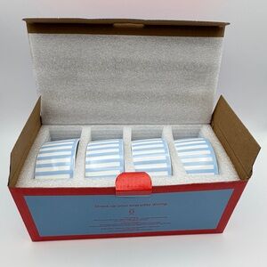 Round House Sicily Stripe Set of 4 Dip Bowls Ceramic Striped Dinnerware